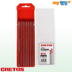 크레토스 텅스텐봉(TIG) WT20 토륨 2.4mm (10개입), 1개