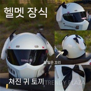 헬멧장식 스키 오토바이 꾸미기 배달 스쿠터 바이크 특이한 악세사리 자전거 귀여운 킥보드, 검정 강아지 귀(꼬리포함)