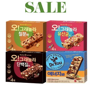 오리온 오 그래놀라바 유산균바 35g 4개 + 철분바 35g 4개 + 단백질바 40g 4개 + 닥터유 에너지바 40g 4개