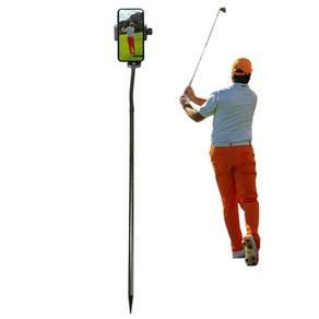 Golf Monopod 셀카봉 스윙 훈련 보조 도구용 골프 폰 홀더 녹화 휴대용 스파이크 말뚝 카메라 폴 스탠드, 1개