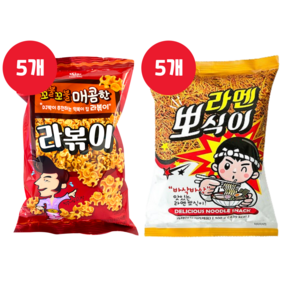 푸드킹 라멘뽀식이 100g 5개 + 매콤한 라볶이 80g 5개 (총10개), 180g