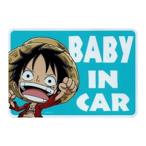 일본 캐릭터 원피스 베이비인카 BABY IN CAR 자동차 차량용 스티커, LCS-520 루피, 1개, 루피