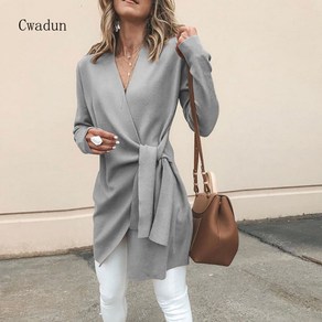 Cwadun 가을 겨울 단색 V넥 캐주얼 재킷 여성 QWE755