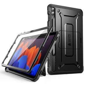 Supcase 갤럭시 S9FE 11.0인치 S9FE 플러스 12.4인치 호환 케이스 스탠드 보호필름 태블릿케이스, 블랙