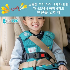 간편하고 안전한 조끼형 카시트 어린이 카시트(확장식 만3세-5세), 1개