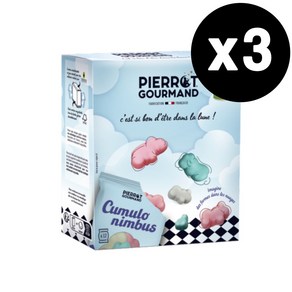 PIERROT GOURMAND 피에로 구르망 미니 동물 모양 구름 젤리 사탕 3상자 36개 선물 프랑스, 3박스, 1ml, 252g