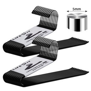 5.5mm 휘지않고 녹슬지않는 두꺼운 스텐레스 바지걸이 논슬립코팅마감, 50개, 흰색