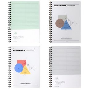 모닝글로리 5000 PP 수학 스프링노트 4권세트 투명 PP표지 2분할 8mm