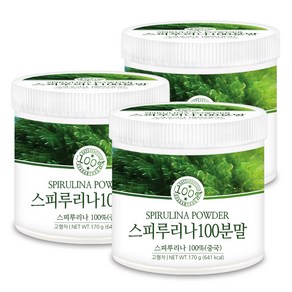 푸른들판 스피루리나 100% 분말 가루 스피룰리나 파우더, 170g, 3개