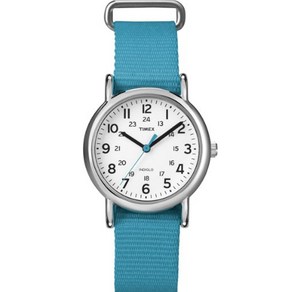 Timex 타이맥스 미주판 위켄더시계 T2N836 라이트 블루 여성용 나토밴드 손목시계