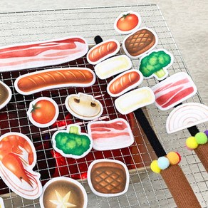 [줄리쌤엣홈] 캠핑꼬치 인쇄펠트지 / DIY교구 / 어린이집 / 유치원
