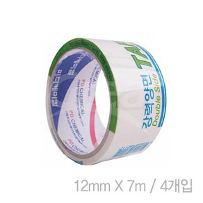 피디케미칼 종이 양면 테이프 4개입 12mm x 7m