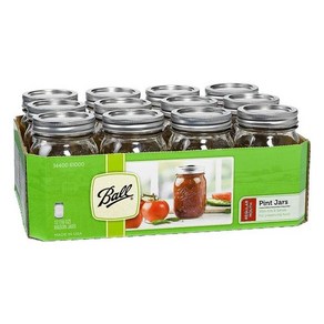 볼 Ball Regular Mouth 473.2ml16온스 병 뚜껑과 밴드 포함12개 12팩 사진과 같음 메이슨자