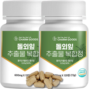 해썹인증 돌외잎 대용량 인정 HACCP 추출물 가루 추출 분말 정 캡슐 효능 추천, 120정, 2개