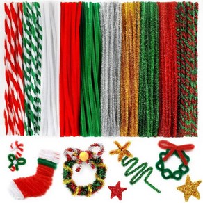 200pcs 20colos Pipe Cleanes Chenille Stems fo Cafts Cleane At and Caft Supplies…, Chistmas Colo