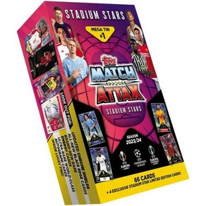 Topps Match Attax 23/24 - Mega Random Tin 66개의 카드 + 4개의 전용 경기장 스타 포함