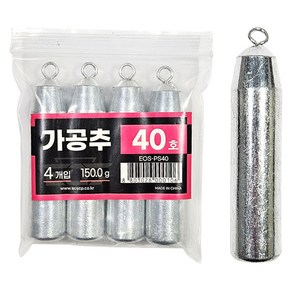 이오스컴퍼니 가공추 고리봉돌 고리추 40호 봉돌, 40호 150.0g 4개입, 1개