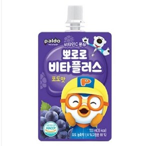 팔도 뽀로로 비타플러스 포도맛 어린이음료 유아간식, 100ml, 10개