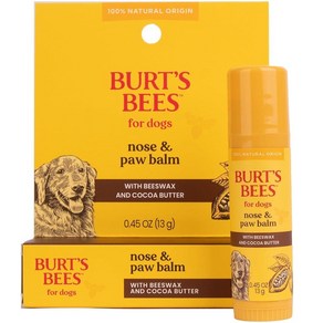 Burt's Bees for PET 펫s 밀랍과 코코아 버터가 함유된 노즈 앤 발바닥 밤 100% 천연 포뮬라 강아지 발바닥 패드 밤 강아지용 발바닥 모이스처라이저 강아, 1개