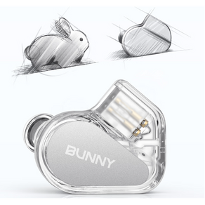 [cy] HiFiGo Tanchjim BUNNY 게이밍 이어폰 Gaming 1DD IEMs 듀얼 마그네틱 인이어 싱글 다이내믹 드라이버 게이밍 이어셋 투명디자인, TYPE-C(MIC포함), 투명화이트