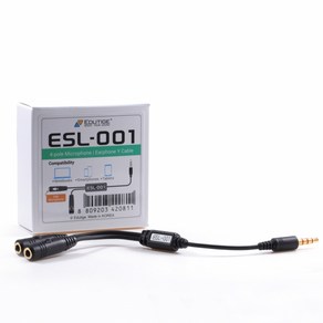 에듀티지 ESL-001 3.5mm 4극 듀얼 Y케이블 국산 [정품] EIM-009 EIM-003 EIM-001 PM100 PRO 로데 SmartLav+ SC6