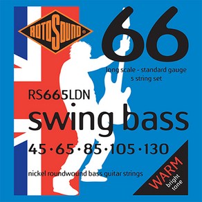 RotoSound - Swing Bass 66 Nickel Standad 5-Sting / 베이스 5현 스트링 045-130 (RS665LDN), *, *, *, 1개