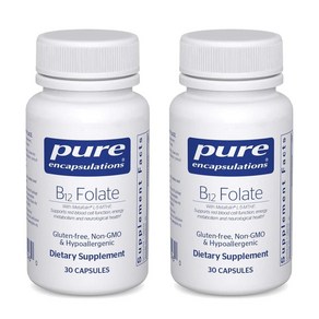 Pue Encapsulations 퓨어인캡슐레이션 B12 Folate 비타민B12 & 엽산, 30정, 2개