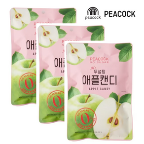 피코크 무설탕 애플캔디, 80g, 3개