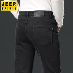 JEEP SPIRIT 지프 스피릿 청바지 남성 가을 겨울 새로운 디자인 패턴 남성 바지 비즈니스 팬츠 느슨한 스트레이트 스트레치 중간 허리 두꺼운 남자 청바지 J8046