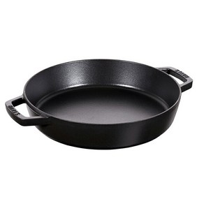 스토브 staub 더블 핸들 스킬렛 26cm 블랙 40511-725-0 양손 프라이팬 라운드, 1개