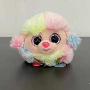 Ty 비니 부스 볼 봉제 장난감 인형 사자 유니콘 올빼미 최고의 크리스마스 선물, [01] 9cm, [03] Rainbow Poodle, 1개