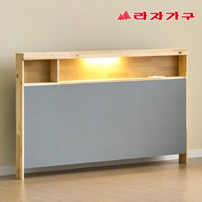 라자가구 소담 삼나무 원목 115 높은형 LED 선반형 수납 침대 헤드 보드, 슈퍼싱글SS, 화이트