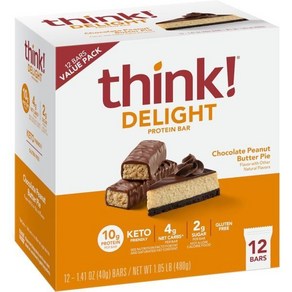 think! Delight 케토 단백질 바 저탄수화물 글루텐프리 12개입, 1개, 340g