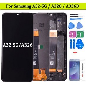 프레임 터치 스크린 디지타이저 LCD 삼성 A32 5G A326 SM-A326B A326B DS 디스플레이 6.5 인치 LCD, With fame, 1개