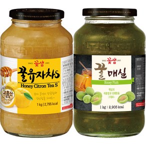 꽃샘 꿀유자차 1kg+매실차 1kg, 1kg