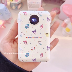 산리오 보조 배터리 휴대용 삼성 아이폰 충전 휴대 키티 쿠로미 마이 멜로디, 10000mAh, B