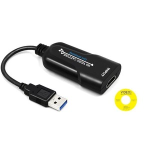 외장형 디지털 tv 티비 수신 카드 동글이 HDMI to USB 비디오 캡처 1080P HD TV PC PS4 라이브 스트림 Windows Lista/7/8/10 용, 1개, with cd