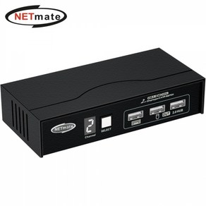 NETmate 4K 60Hz Displaypot KVM 2:1 스위치(USB) NM-DK4602P, 1개