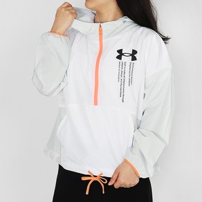 언더아머 우먼스 ANORAK 바람막이 UA 우븐 Graphic 화이트