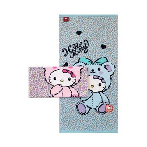 영신타올 Hello Kitty 헬로키티 레오파드 세면 수건, 보라, 1개