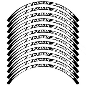 라이더무드 야마하 엔맥스 리플렉티브 휠 스티커 빛 반사 튜닝 타이어 반사 데칼 필름 DIY 방수 NMAX 125 155, 16-20년식 아웃라인실버, 1개