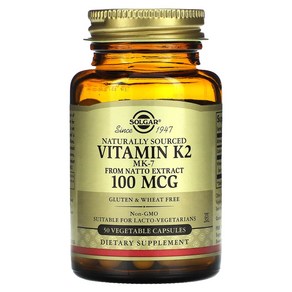 솔가 비타민 K2 Solga Vitamin K2 (MK-7) 100mcg 50 베지캡슐, 50정, 1개