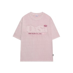 [5월 28일 배송] ODDSTUDIO ODSD 피그먼트 데미지 티셔츠 - LIGHT PINK