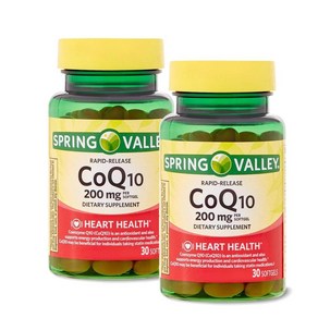 스프링밸리 코큐텐 200mg 래피드 릴리스 소프트젤 Sping Valley Rapid Release CoQ10, 2개, 30정