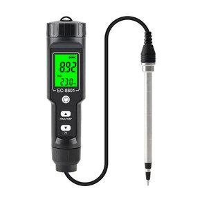 ec측정기 디지털 EC/Temp 토양 테스터 0.00 ~ 10.00 mS/cm 전도도 측정기 방수 센서 지구 분석기 ATC 심기, EC-8801bb, 1개