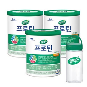 [공식매장판] 셀렉스 건강식품관 프로틴 고소한맛 304g 3캔 (24일분) + 전용보틀증정 헬스 단백질 보충제, 3개