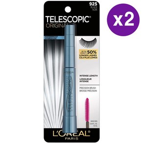 로레알 텔레스코픽 마스카라 워터프루프 블랙 LOeal Telescopic Mascaa Watepoof Black, 2개