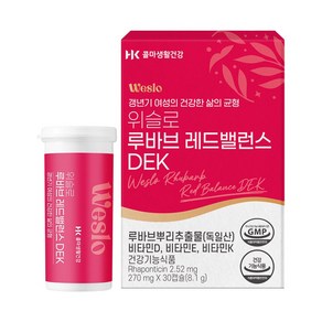 콜마생활건강 위슬로 갱년기 루바브 레드밸런스 DEK 비타민D 비타민E 비타민K, 30개, 270mg