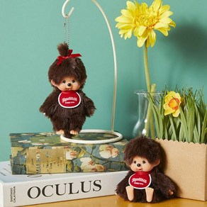 몬치치 몬치치군 몬치치짱 인형 키링 키홀더 열쇠 고리 Monchhichi 마스코트 큰얼굴, 몬치치쿤, 1개