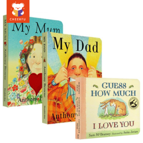 3 Books/set Guess How Much I Love You My Dad My Mum 선물하기 영어 이야기 조기교육 읽기 그림책 키즈용 아이들 선물하기